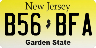 NJ license plate B56BFA