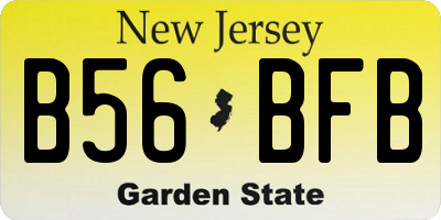 NJ license plate B56BFB
