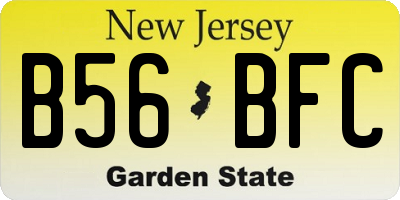 NJ license plate B56BFC