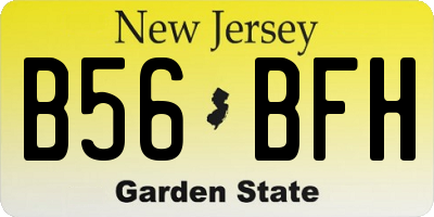 NJ license plate B56BFH