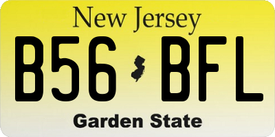 NJ license plate B56BFL