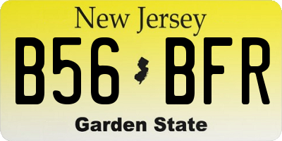 NJ license plate B56BFR