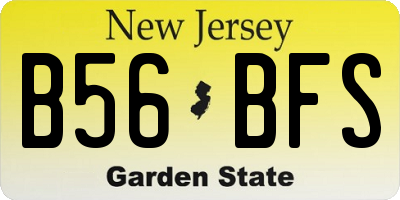 NJ license plate B56BFS