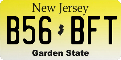 NJ license plate B56BFT