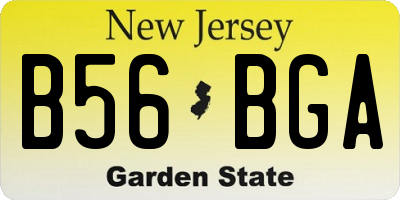NJ license plate B56BGA
