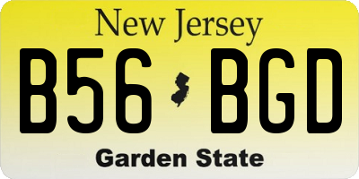 NJ license plate B56BGD