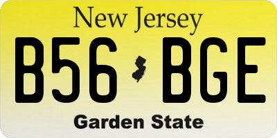 NJ license plate B56BGE
