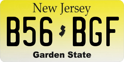 NJ license plate B56BGF