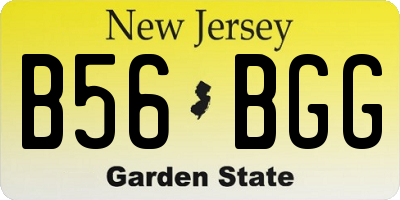 NJ license plate B56BGG