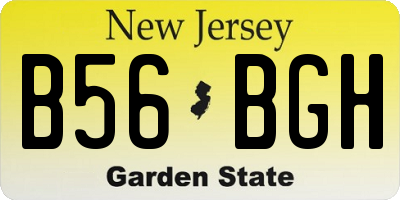 NJ license plate B56BGH