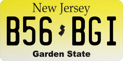 NJ license plate B56BGI