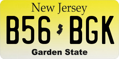 NJ license plate B56BGK