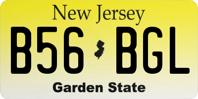 NJ license plate B56BGL