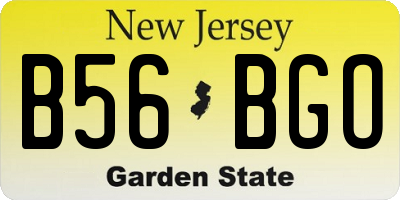 NJ license plate B56BGO