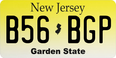 NJ license plate B56BGP