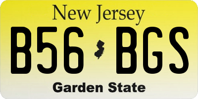 NJ license plate B56BGS
