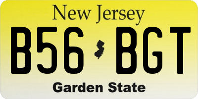 NJ license plate B56BGT