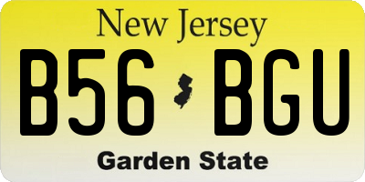 NJ license plate B56BGU