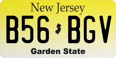 NJ license plate B56BGV