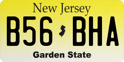 NJ license plate B56BHA