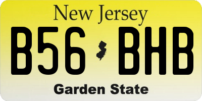 NJ license plate B56BHB
