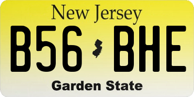 NJ license plate B56BHE