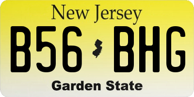 NJ license plate B56BHG