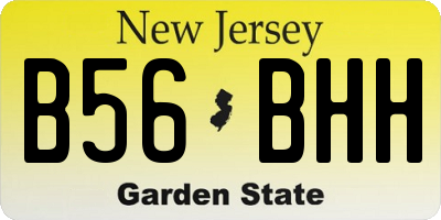 NJ license plate B56BHH