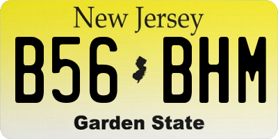 NJ license plate B56BHM
