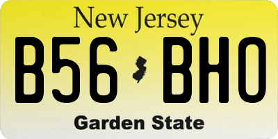 NJ license plate B56BHO