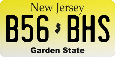 NJ license plate B56BHS