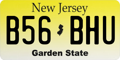 NJ license plate B56BHU