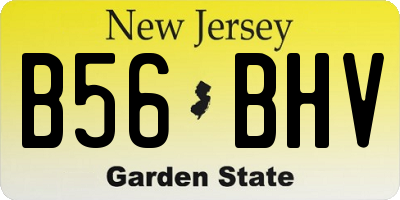 NJ license plate B56BHV