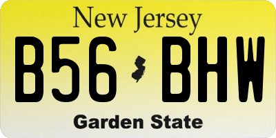 NJ license plate B56BHW