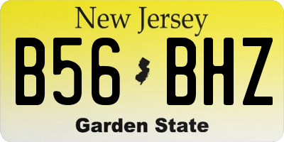 NJ license plate B56BHZ
