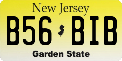 NJ license plate B56BIB