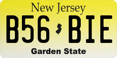 NJ license plate B56BIE