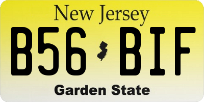 NJ license plate B56BIF