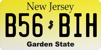 NJ license plate B56BIH