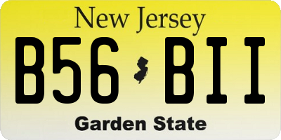 NJ license plate B56BII