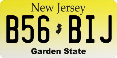 NJ license plate B56BIJ