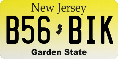 NJ license plate B56BIK