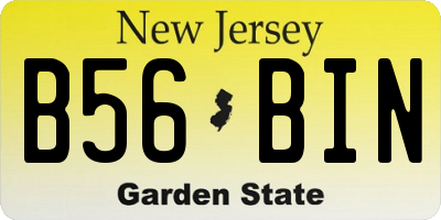 NJ license plate B56BIN
