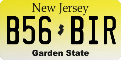 NJ license plate B56BIR