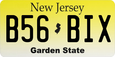 NJ license plate B56BIX
