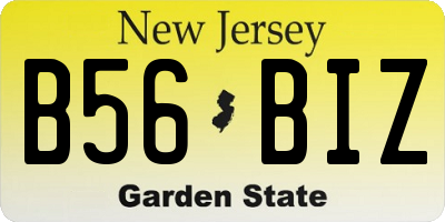 NJ license plate B56BIZ