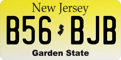 NJ license plate B56BJB