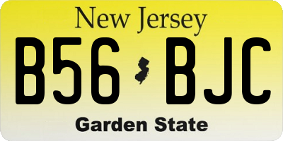 NJ license plate B56BJC