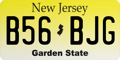 NJ license plate B56BJG