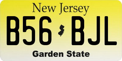 NJ license plate B56BJL